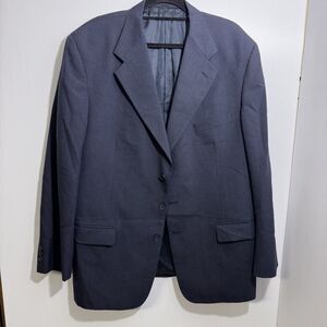 Givenchy for Miltons Men's Blazer 46L Navy Wool Blend 2-Button‎ Jacket Wedding